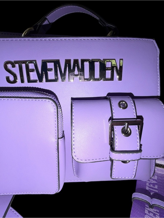 Steve Madden Handbags - Steve Madden Purple Faux Leather Crossbody Bag with Front Pockets New